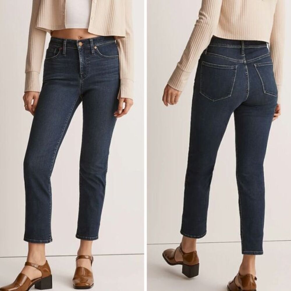 NEW Madewell Mid-Rise Stovepipe Jeans in‎ Dahill Wash, 25